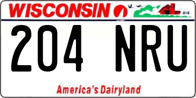 WI license plate 204NRU
