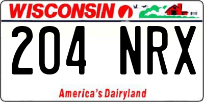 WI license plate 204NRX