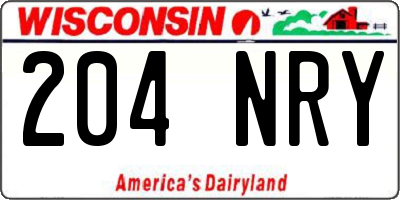 WI license plate 204NRY