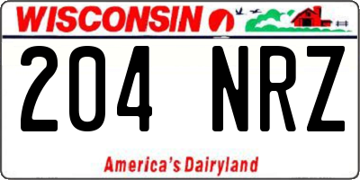 WI license plate 204NRZ
