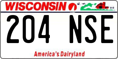 WI license plate 204NSE
