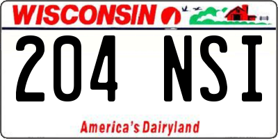WI license plate 204NSI