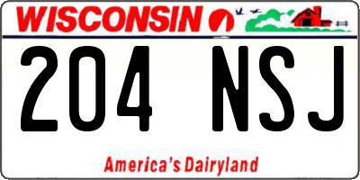 WI license plate 204NSJ