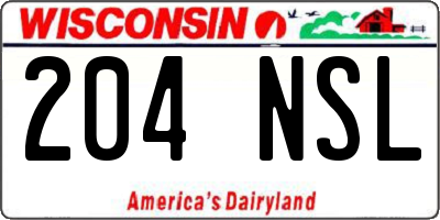 WI license plate 204NSL