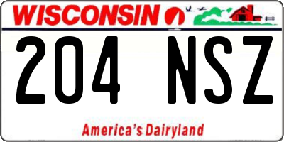 WI license plate 204NSZ
