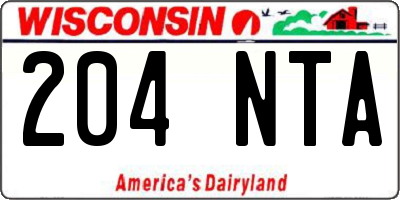 WI license plate 204NTA