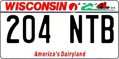 WI license plate 204NTB