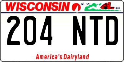 WI license plate 204NTD