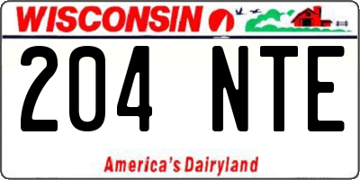 WI license plate 204NTE