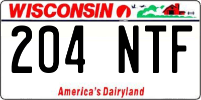 WI license plate 204NTF