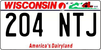 WI license plate 204NTJ