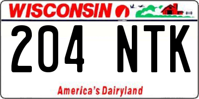 WI license plate 204NTK