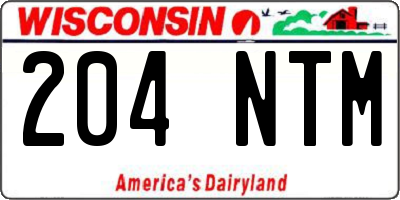 WI license plate 204NTM