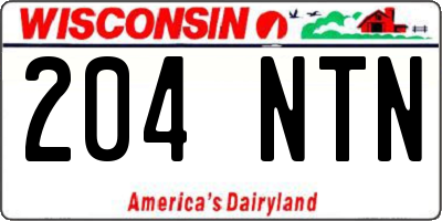 WI license plate 204NTN