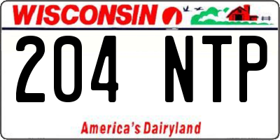 WI license plate 204NTP