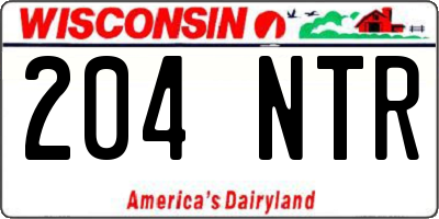 WI license plate 204NTR