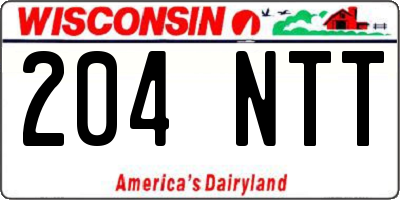 WI license plate 204NTT