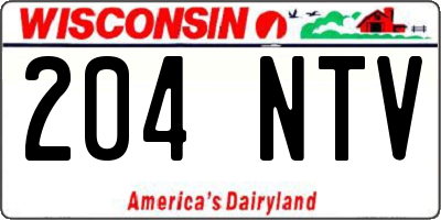 WI license plate 204NTV
