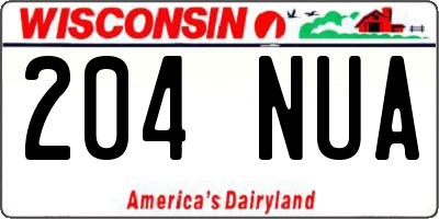 WI license plate 204NUA