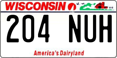 WI license plate 204NUH