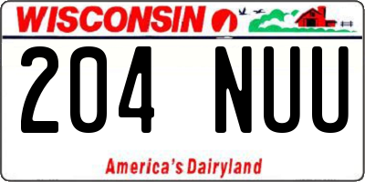WI license plate 204NUU