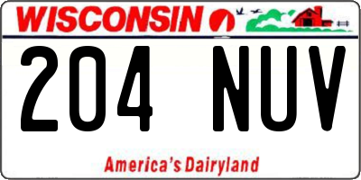 WI license plate 204NUV