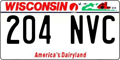 WI license plate 204NVC