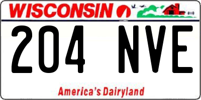 WI license plate 204NVE