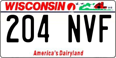 WI license plate 204NVF