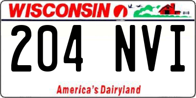 WI license plate 204NVI