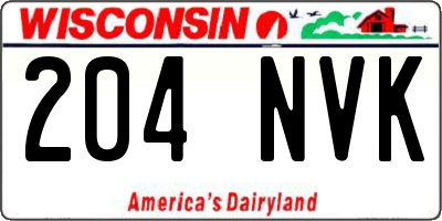 WI license plate 204NVK
