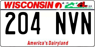 WI license plate 204NVN