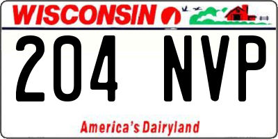 WI license plate 204NVP