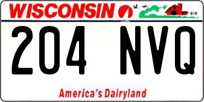 WI license plate 204NVQ
