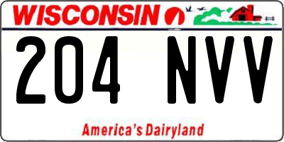 WI license plate 204NVV