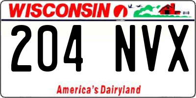 WI license plate 204NVX