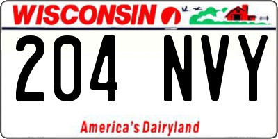 WI license plate 204NVY