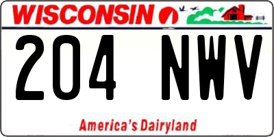 WI license plate 204NWV
