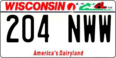 WI license plate 204NWW
