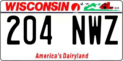 WI license plate 204NWZ