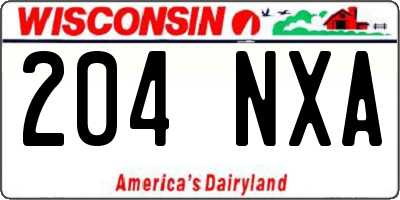 WI license plate 204NXA