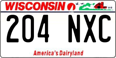 WI license plate 204NXC