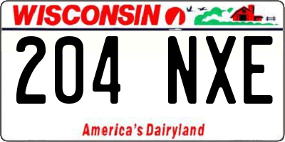 WI license plate 204NXE