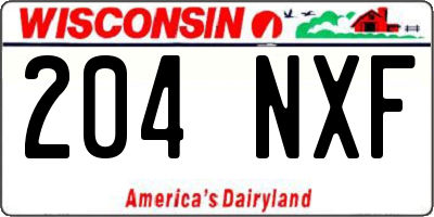 WI license plate 204NXF