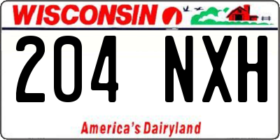 WI license plate 204NXH