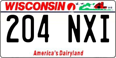 WI license plate 204NXI