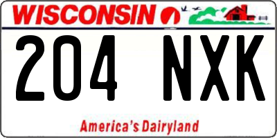 WI license plate 204NXK