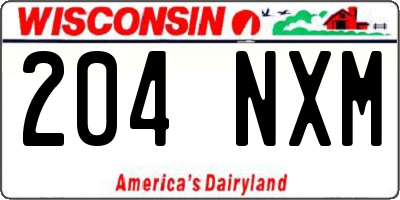 WI license plate 204NXM