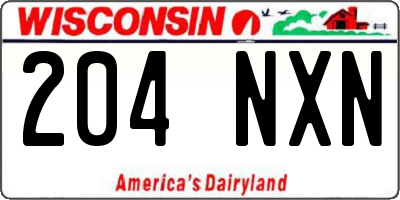 WI license plate 204NXN