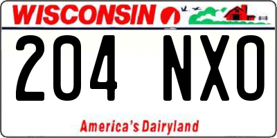 WI license plate 204NXO